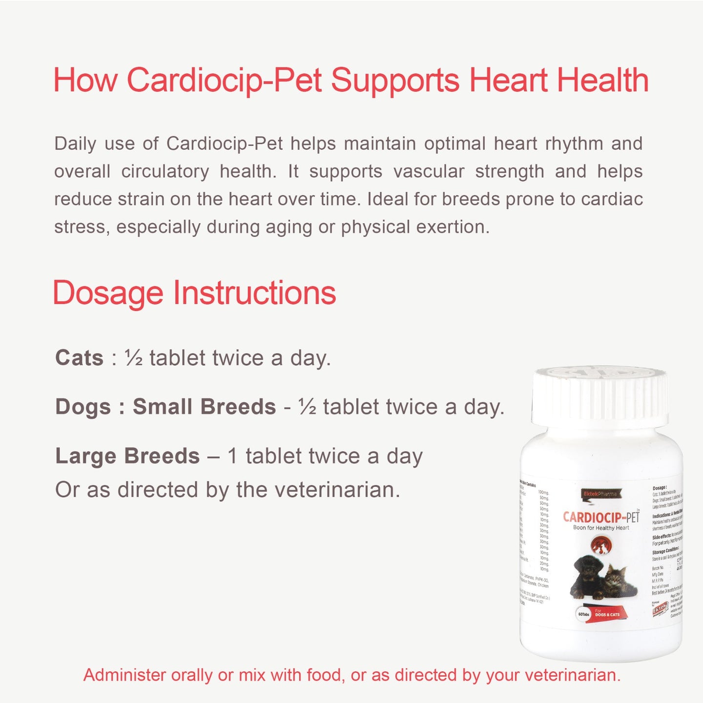 Cardiocip-Pet-60 Tablets (to Maintain Healthy Cardio Vascular System)
